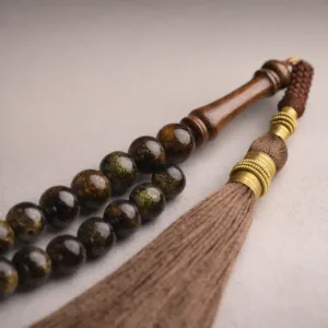 تفاصيل خامة مسباح يسر ذهبي نادر - Rare Golden Yousur Detail Misbaha Code C1