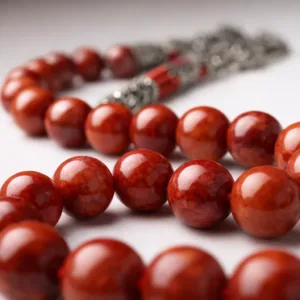 تفاصيل خامة مسباح مرجان مغربي طبيعي - Natural Moroccan Coral Detail Misbaha Code G3