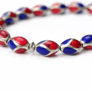 تفاصيل خامة مسباح مرجان وحجر اللازورد - Coral and Lapis Lazuli Macro Detail Code G4