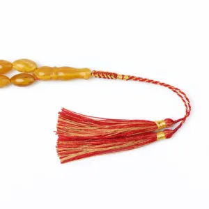 تمليكة مسباح تراب كهرب تركي وزن 30 غرام عدد 33 خرزة - Honey Amber Turkish 30g 33 Beads Top-Piece {T7}