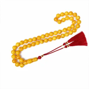 مسباح مستكة شبيه الكهرب الألماني لون أصفر ملكي وزن 59 غرام مقاس 12 ملم 51 خرزة othmani.co - Mastika German Amber-Look Misbaha 59g 12mm 51 Beads {M8}