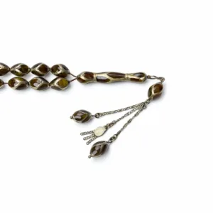 تمليكة مسباح قرن مطعم فضة - Horn Silver Inlaid Top-Piece Misbaha Code H2