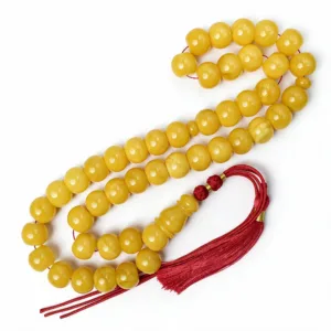 othmani.co - Vintage Modified Yellow Amber Misbaha 82g 14.5x12mm 45 Beads {A16}