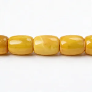 تفاصيل خرز الكهرب القديم مقاس 15×10 ملم ونقاء التجزيعات الطبيعية بوزن 40.5 غرام - Detailed Vintage Old Amber Beads 15x10mm and 40.5g Weight {A24}