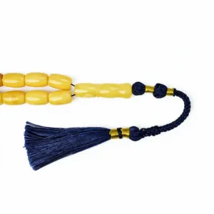 كركوشة مسباح كهرب قديم بتصميم أنيق ومتناسق مع خامة الكهرمان بوزن 40.5 غرام - Vintage Old Amber Misbaha with Elegant Matching Tassel 40.5g {A24}