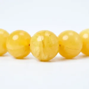 تفاصيل خرز الكهرب البولندي القديم مقاس 14 ملم ونقاء التجزيعات الطبيعية بوزن 88.5 غرام - Detailed Vintage Polish Amber Beads 14mm and 88.5g Weight {A19}