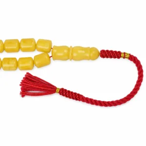 كركوشة مسباح كهرب بولندي قديم بتصميم أنيق ومتناسق مع خامة الكهرمان بوزن 56 غرام - Vintage Polish Amber Misbaha with Elegant Matching Tassel 56g {A20}