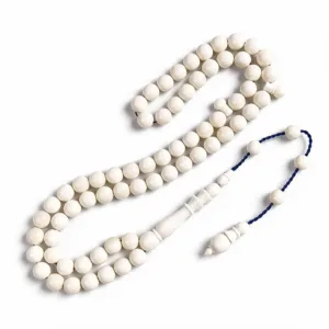 مسباح عظم جمل أبيض بتصميم دائري ولون وملمس شبيه بالعاج، Camel Bone Tasbih – Othmani.co