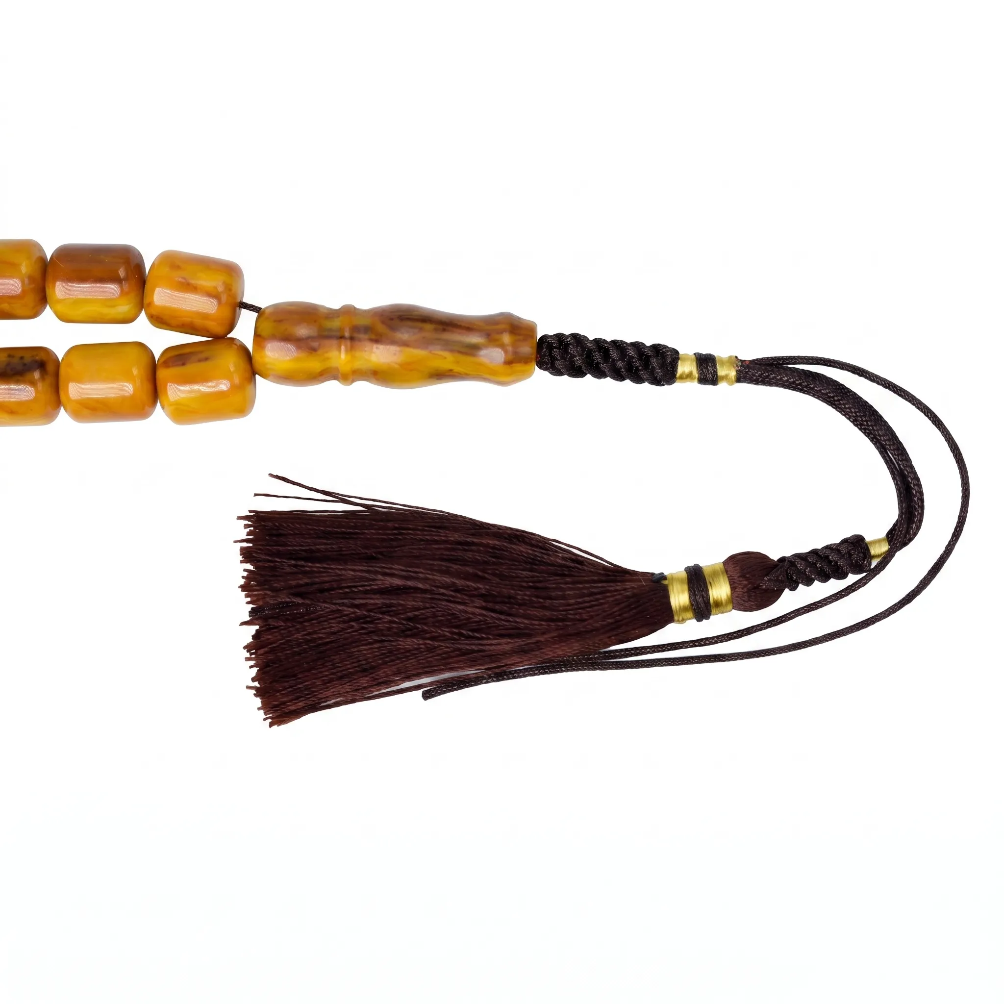 turkish-electric-dust-tasbih-imame-t16 تفاصيل الكركوشة والإمامة بخيوط بنية وتفاصيل ذهبية، Tasbih Imame detail – othmani.co